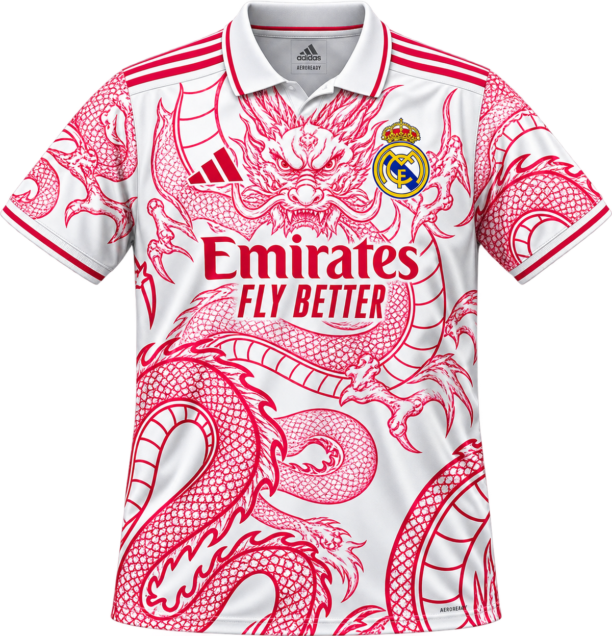 Real Madrid x Adidas Special Edition "White Dragon & Sakura" Jersey
