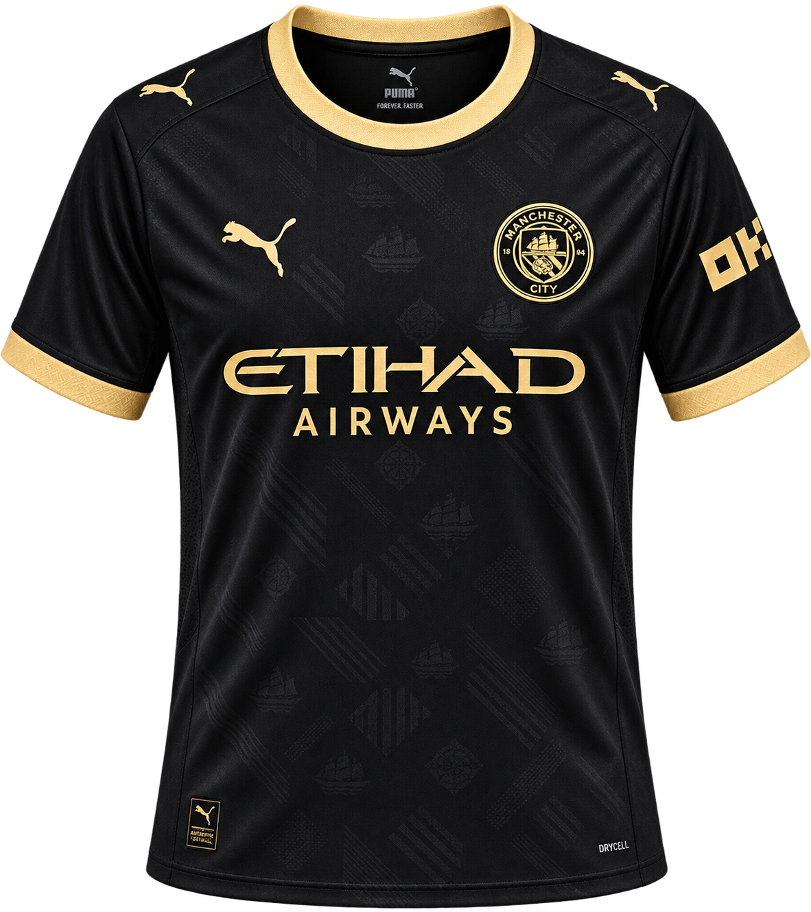 Manchester City Black & Gold Away Jersey