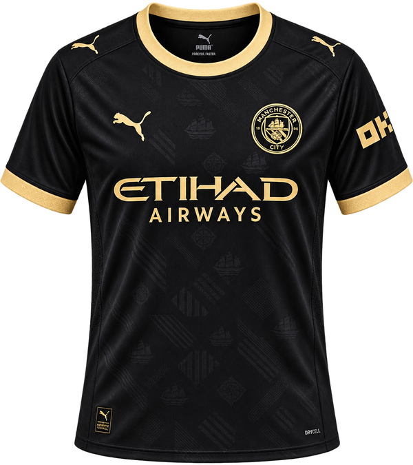 Manchester City Black & Gold Away Jersey