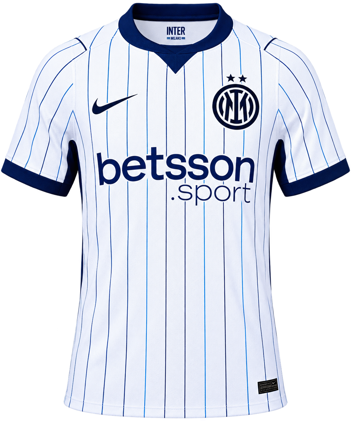 Inter Milan 2027 Away Jersey – White & Blue Pinstripe Soccer Shirt