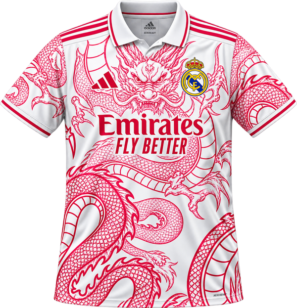Real Madrid x Adidas Special Edition "White Dragon & Sakura" Jersey