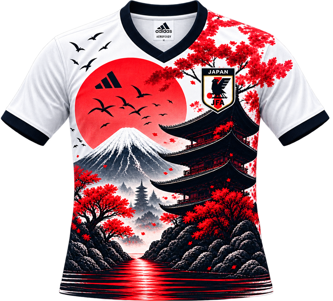 Japan x Adidas Special Edition "Mount Fuji & Pagoda" Jersey