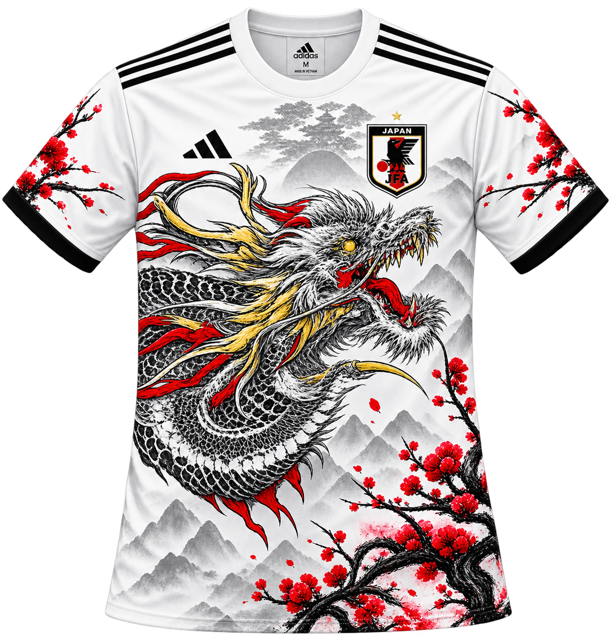 Japan x Adidas Special Edition "Red Dragon & Sakura" Jersey