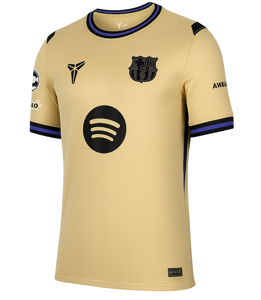 FC Barcelona 2025/26 Away Jersey – Gold & Purple