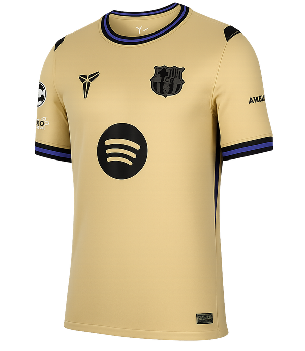 FC Barcelona 2025/26 Away Jersey – Gold & Purple