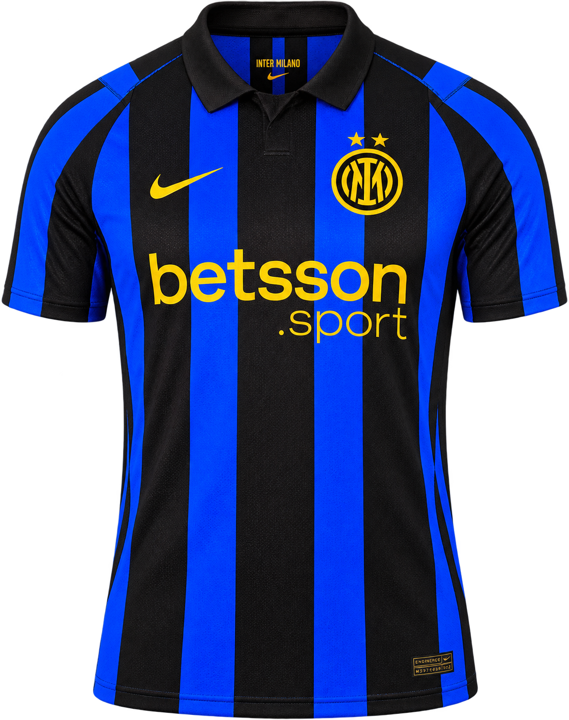 Inter Milan 2027 Home Jersey – Black & Blue Striped Soccer Shirt