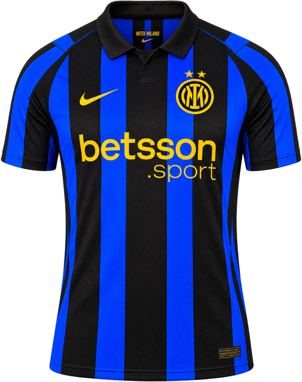 Inter Milan 2027 Home Jersey – Black & Blue Striped Soccer Shirt